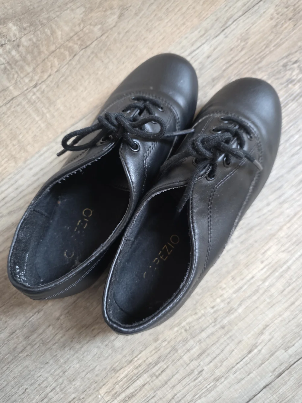 Capezio Kids Black Lace-Up Moccasin Jazz Shoes